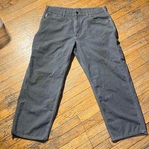Carhartt 38x30 B159 Canvas Carpenter Loose Fit Pant Charcoal